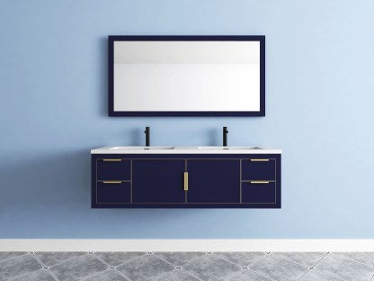 EA2- 60'' SINGLE Sink England Oak Modern Bathroom Vanity W/6 Drawers a –  Elsa Bath Inc