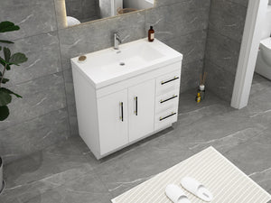 Elsa 36 inch Freestanding Modern Bathroom Vanity with Right Side Drawers