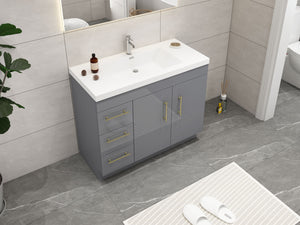 Elsa 42 inch Free Standing Modern Bathroom Vanity with Left Side Drawers