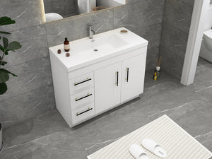 Elsa 42 inch Free Standing Modern Bathroom Vanity with Left Side Drawers