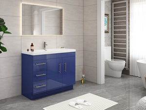 Elsa 42 inch Free Standing Modern Bathroom Vanity with Left Side Drawers