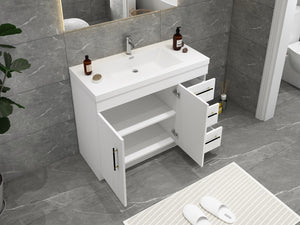 Elsa 42 inch Free Standing Modern Bathroom Vanity with Right Side Drawers