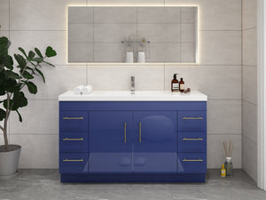 Elsa 60 Inch Free Standing Modern Bathroom Vanity - Single Sink