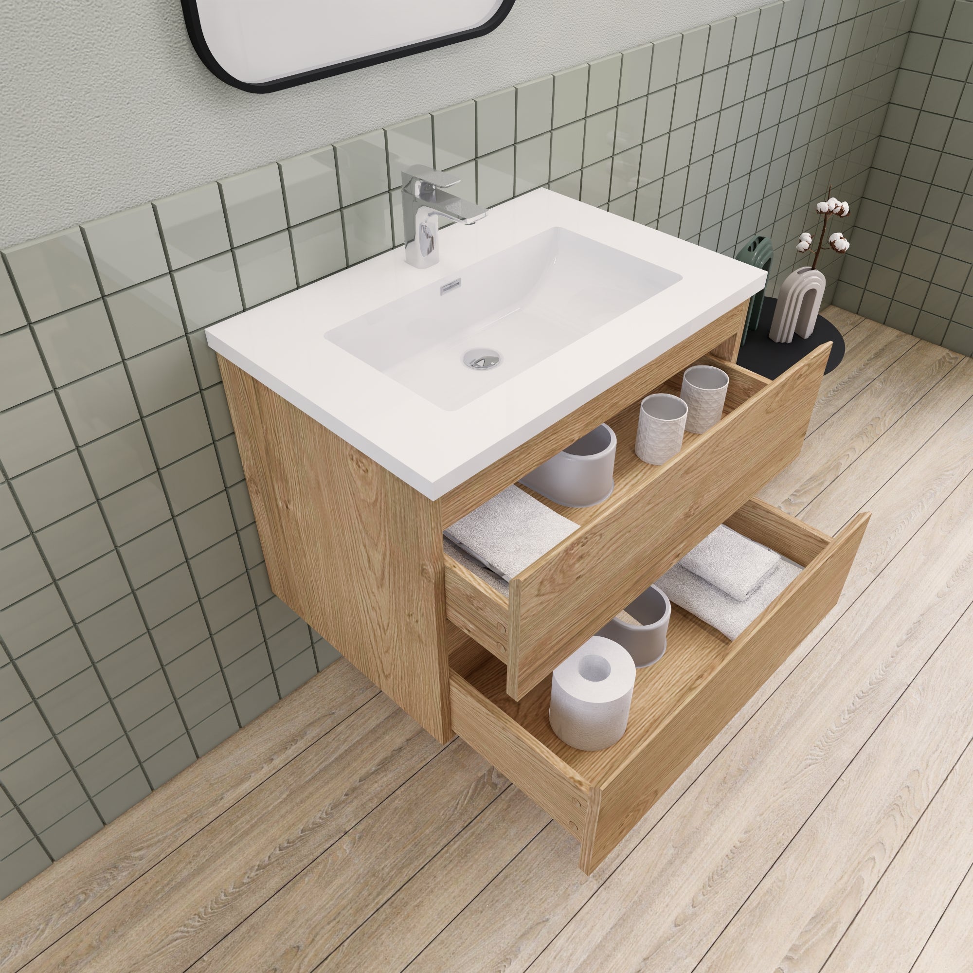 Barton 30 inch Floating Modern Bathroom Vanity