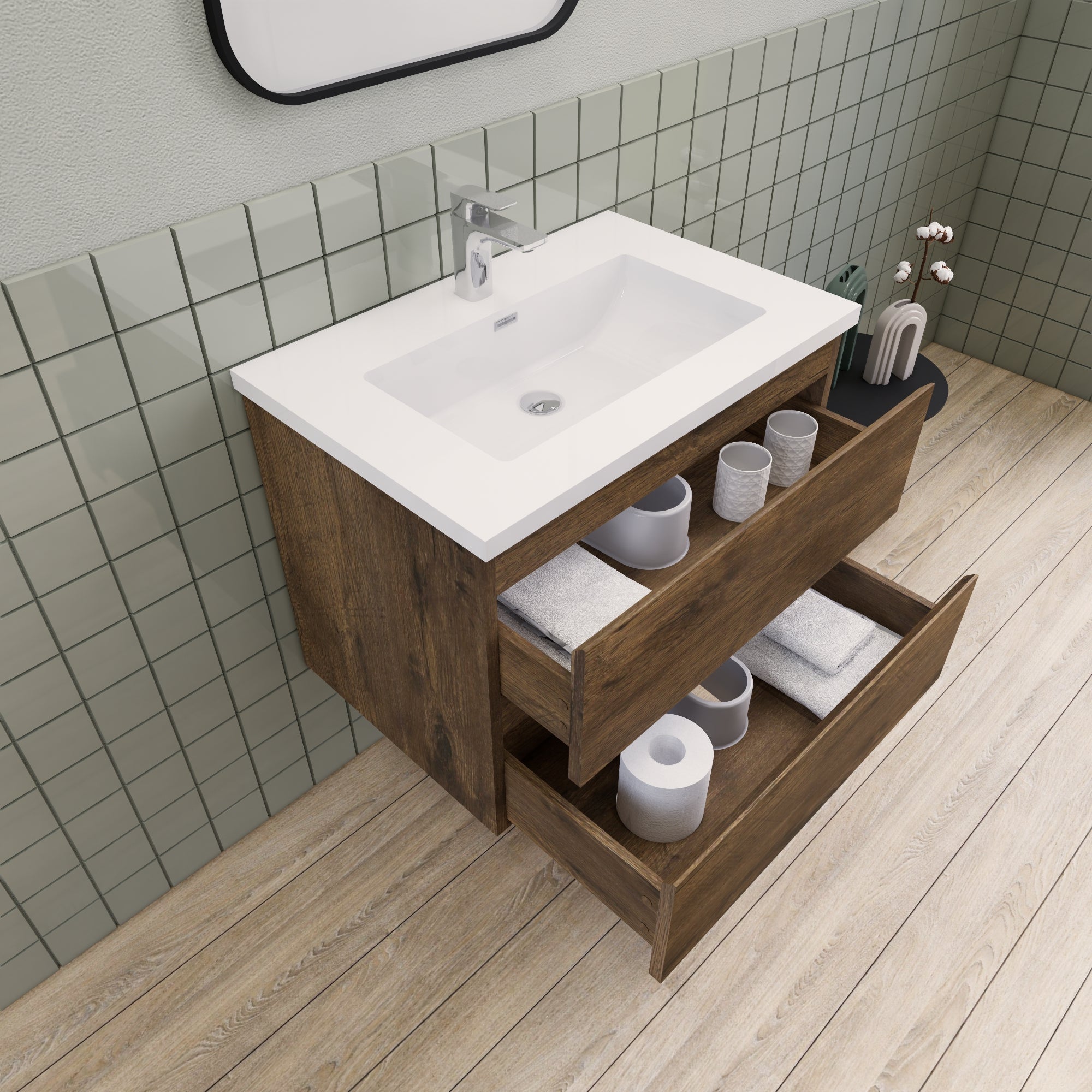 Barton 30 inch Floating Modern Bathroom Vanity