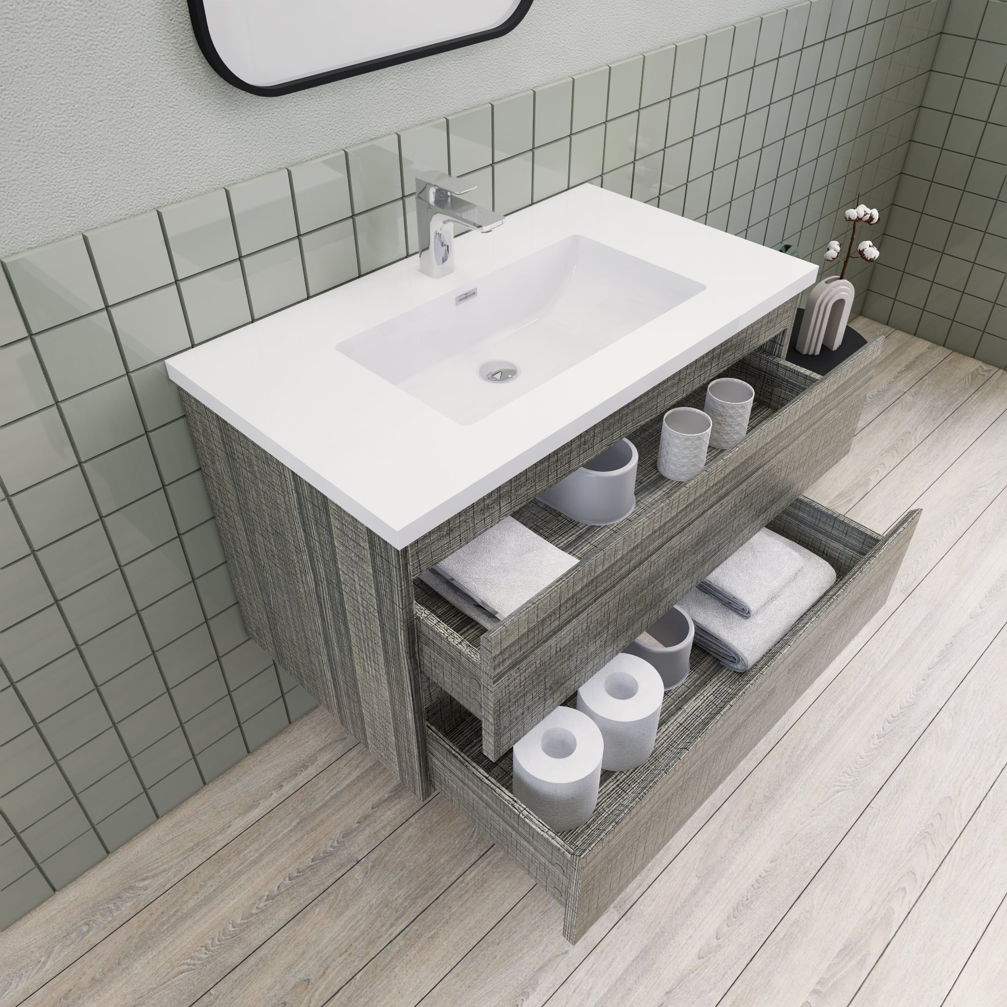 Barton 36 inch Floating Modern Bathroom Vanity