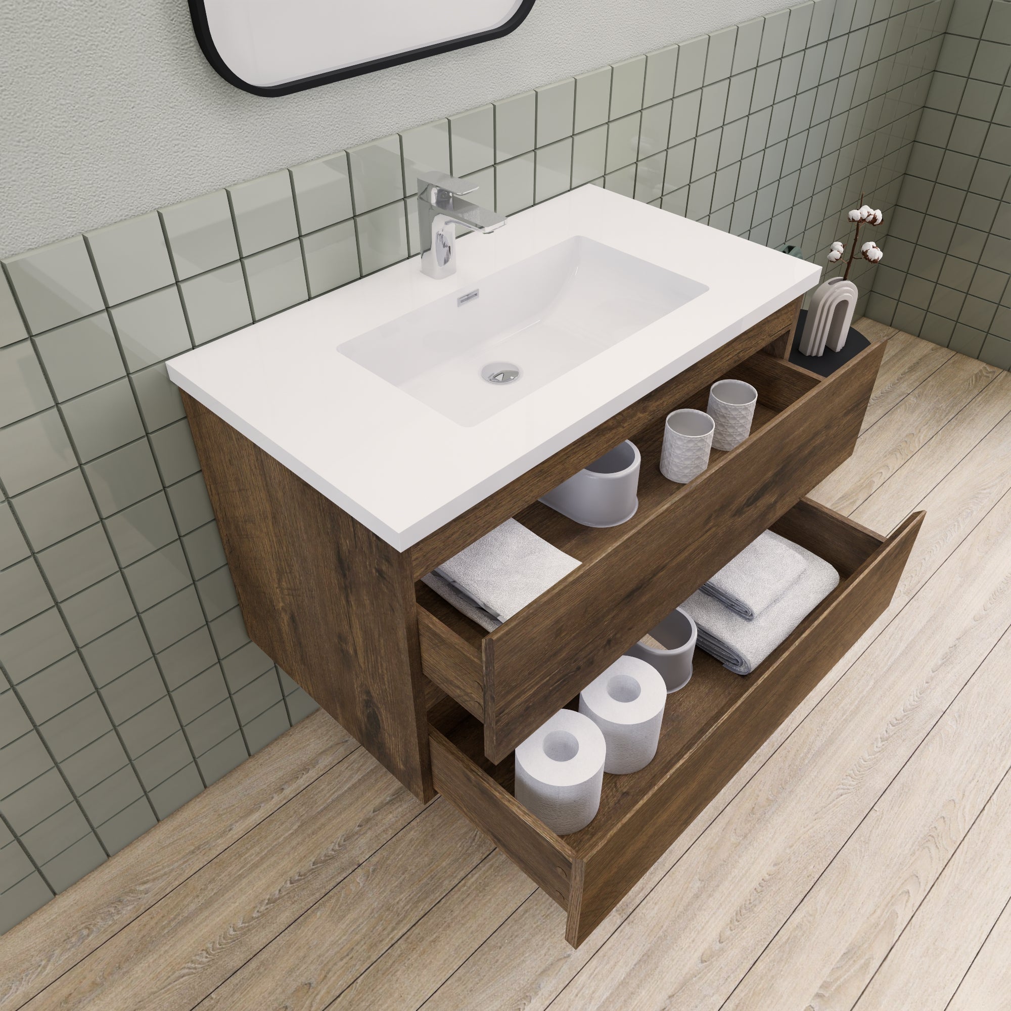 Barton 36 inch Floating Modern Bathroom Vanity