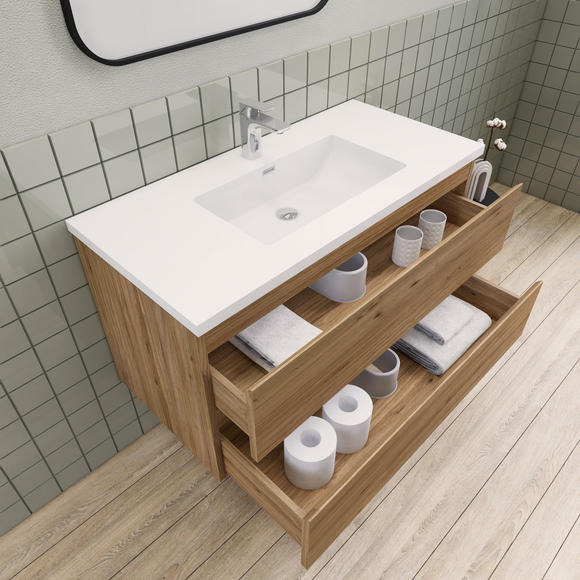 Barton 42 inch Floating Modern Bathroom Vanity