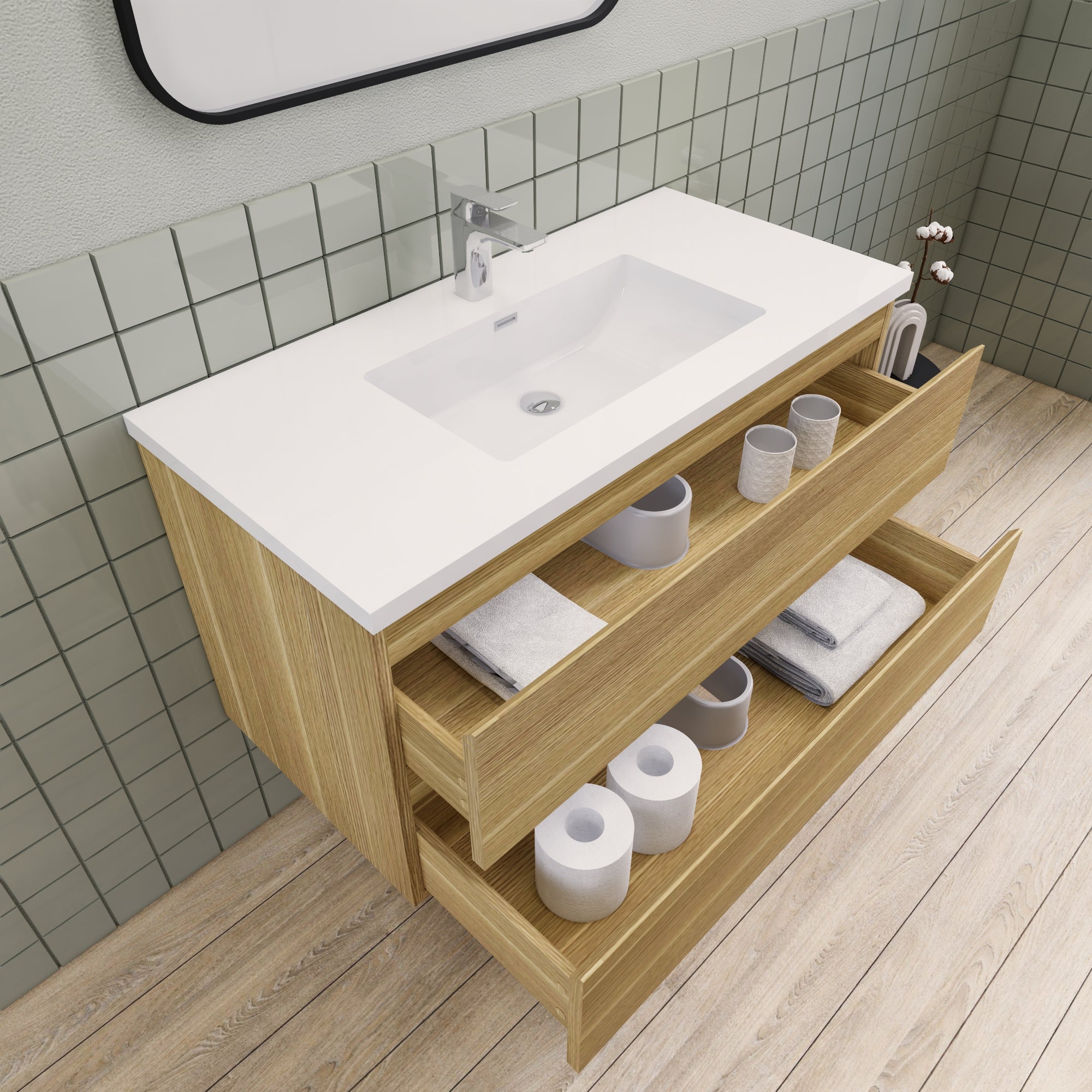 Barton 42 inch Floating Modern Bathroom Vanity