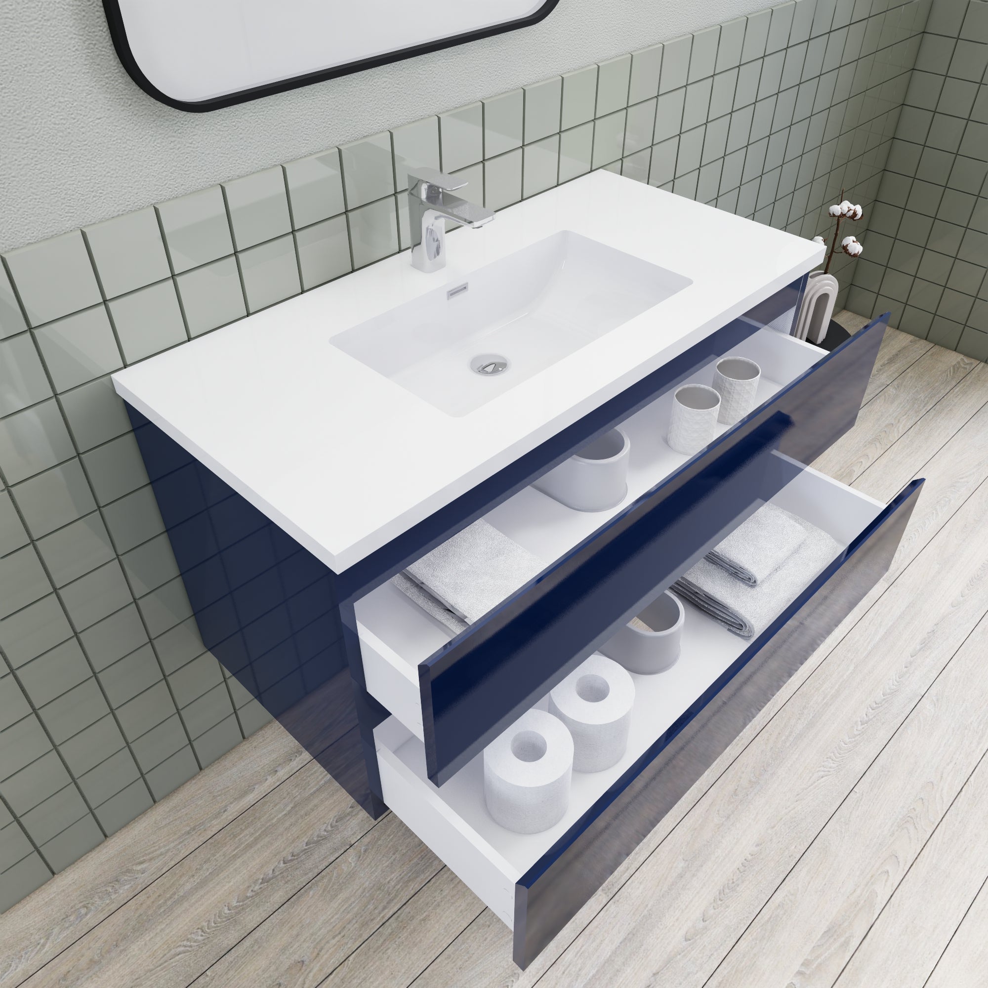 Barton 42 inch Floating Modern Bathroom Vanity