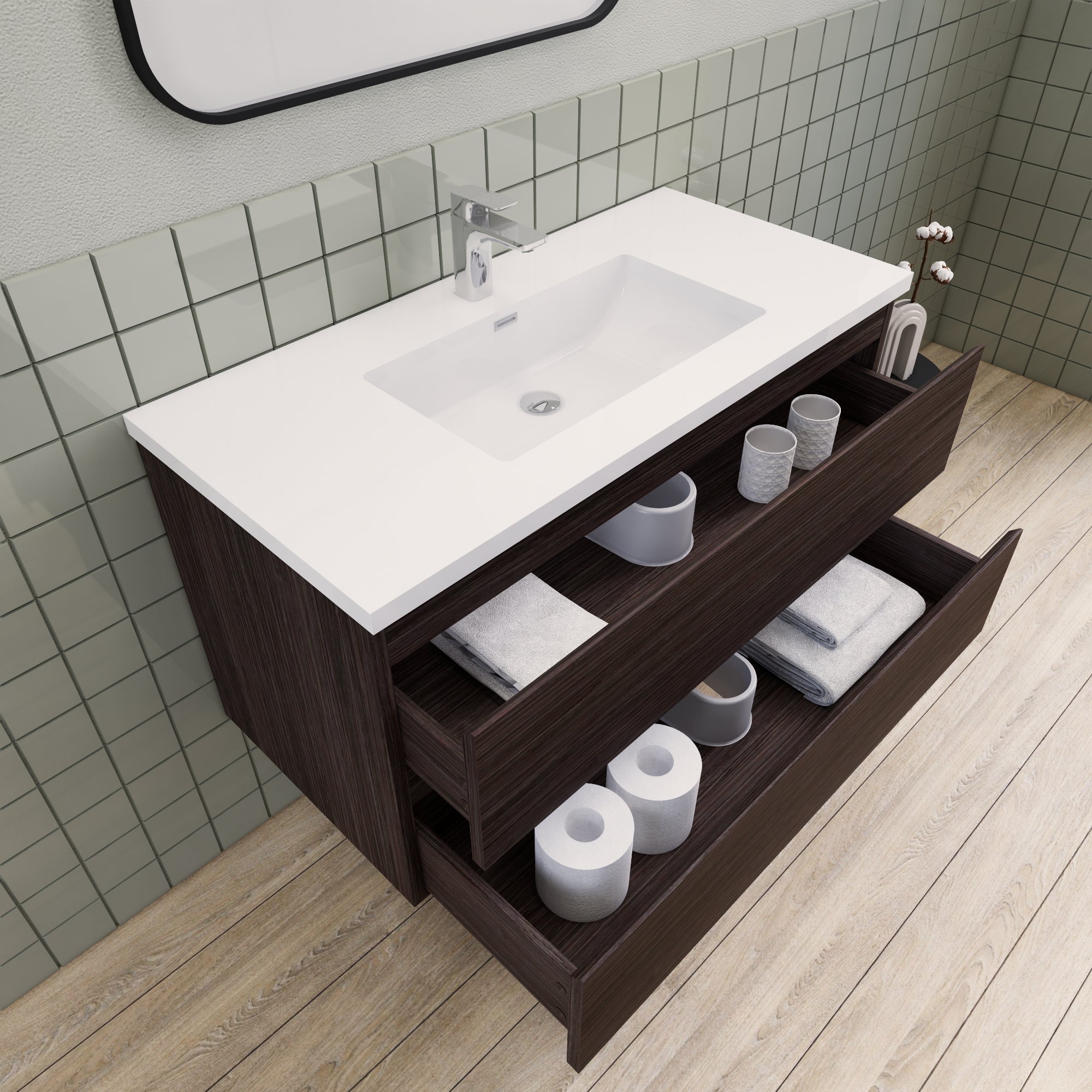 Barton 42 inch Floating Modern Bathroom Vanity