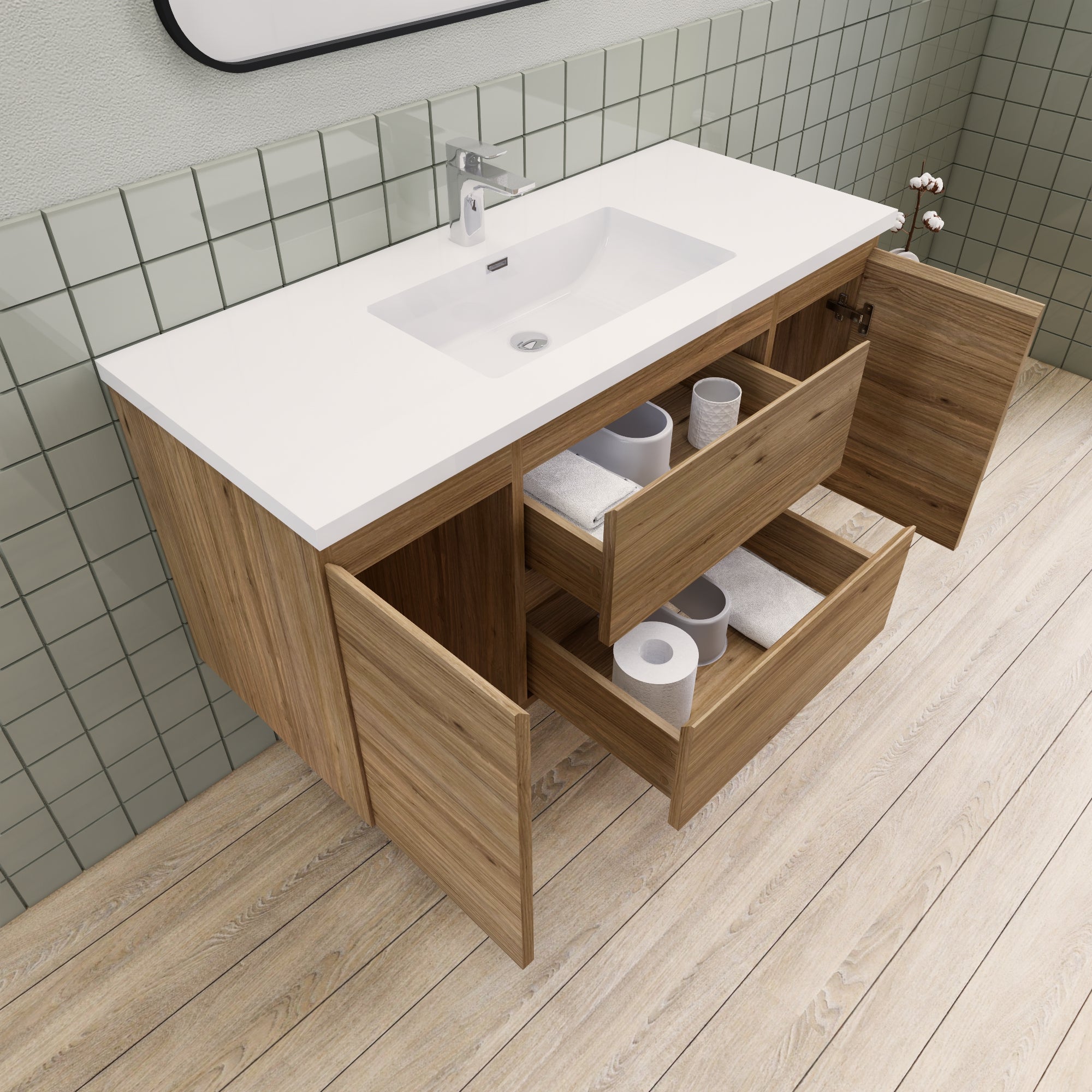 Barton 48 inch Floating Modern Bathroom Vanity