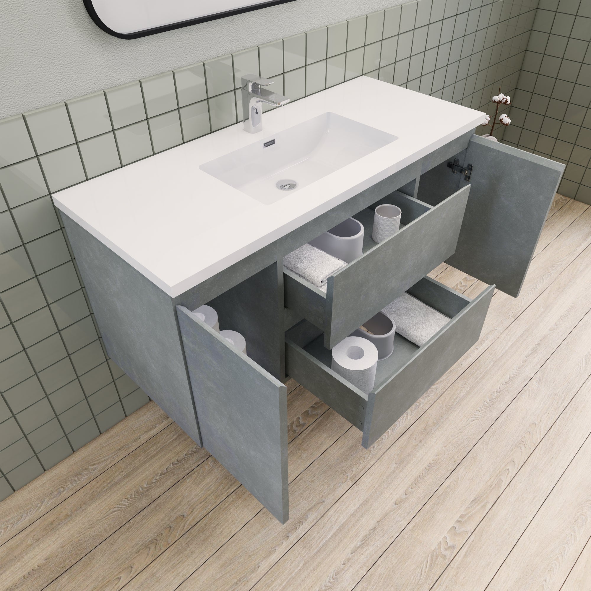 Barton 48 inch Floating Modern Bathroom Vanity