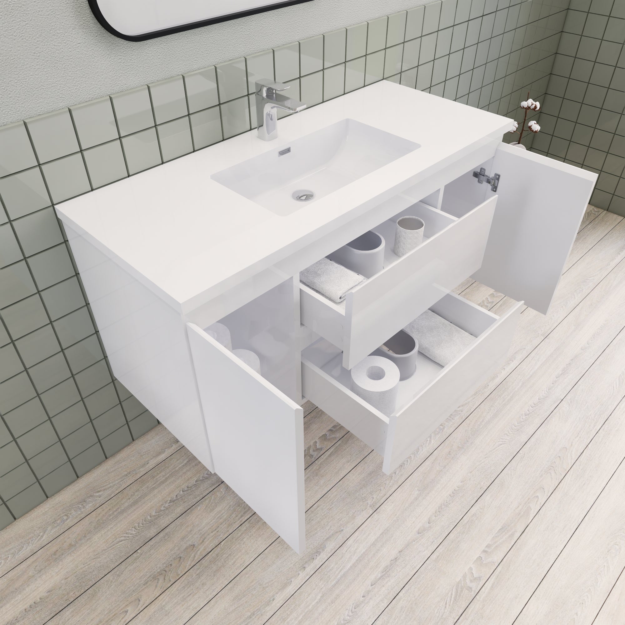 Barton 48 inch Floating Modern Bathroom Vanity