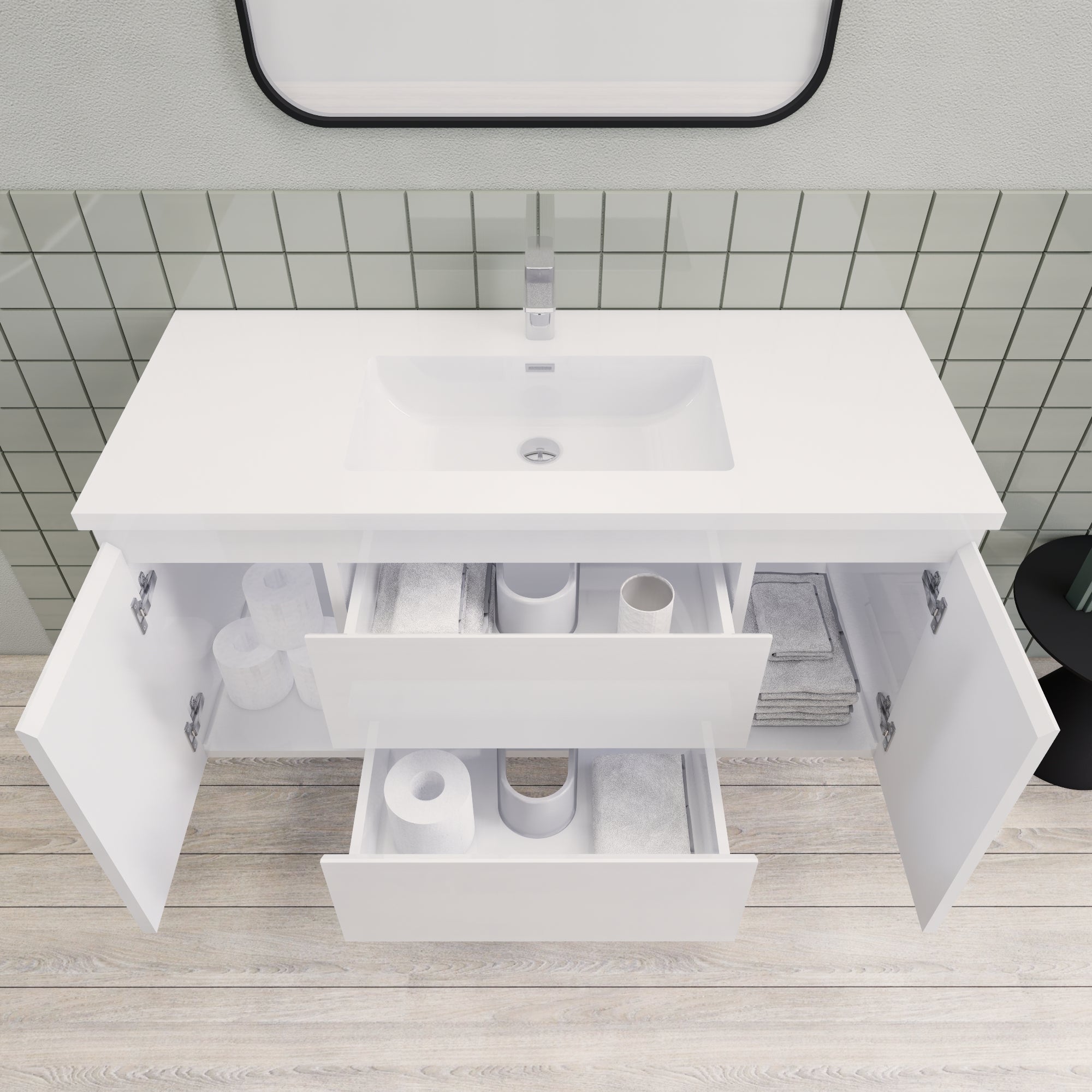 Barton 48 inch Floating Modern Bathroom Vanity