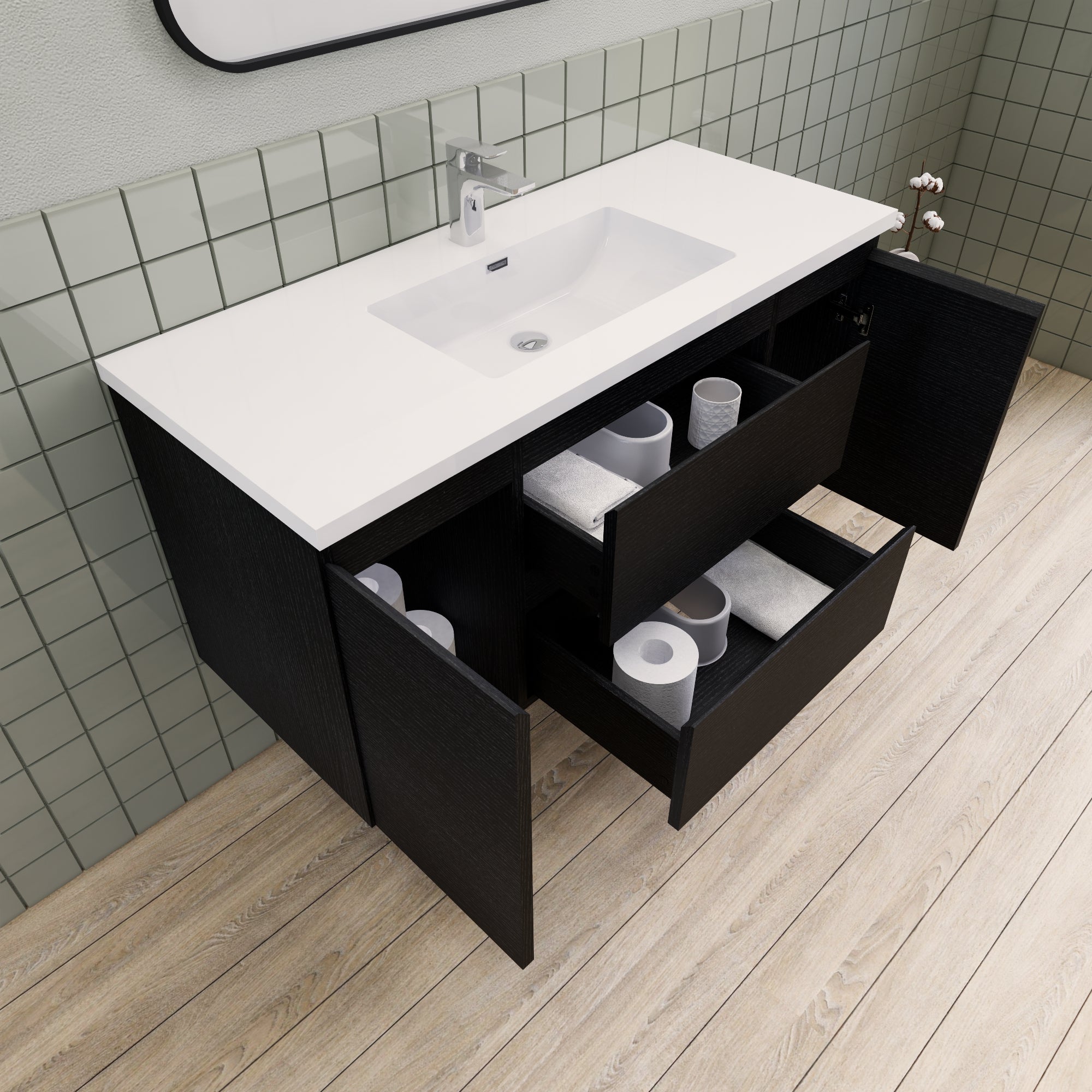 Barton 48 inch Floating Modern Bathroom Vanity