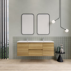 Barton 60 inch Double Sinks Floating Modern Bathroom Vanity