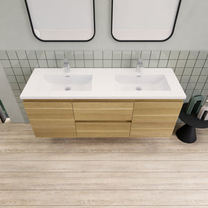 Barton 60 inch Double Sinks Floating Modern Bathroom Vanity