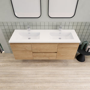 Barton 60 inch Double Sinks Floating Modern Bathroom Vanity