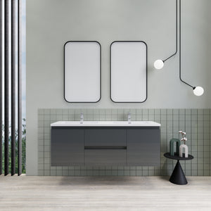 Barton 60 inch Double Sinks Floating Modern Bathroom Vanity