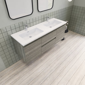 Barton 60 inch Double Sinks Floating Modern Bathroom Vanity