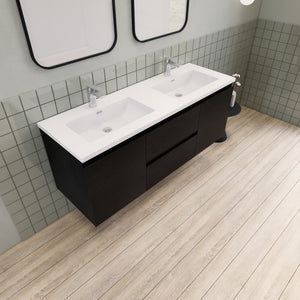 Barton 60 inch Double Sinks Floating Modern Bathroom Vanity