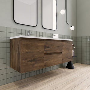 Barton 60 inch Double Sinks Floating Modern Bathroom Vanity