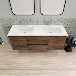 Barton 60 inch Double Sinks Floating Modern Bathroom Vanity