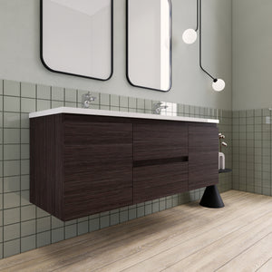 Barton 60 inch Double Sinks Floating Modern Bathroom Vanity