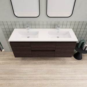 Barton 60 inch Double Sinks Floating Modern Bathroom Vanity