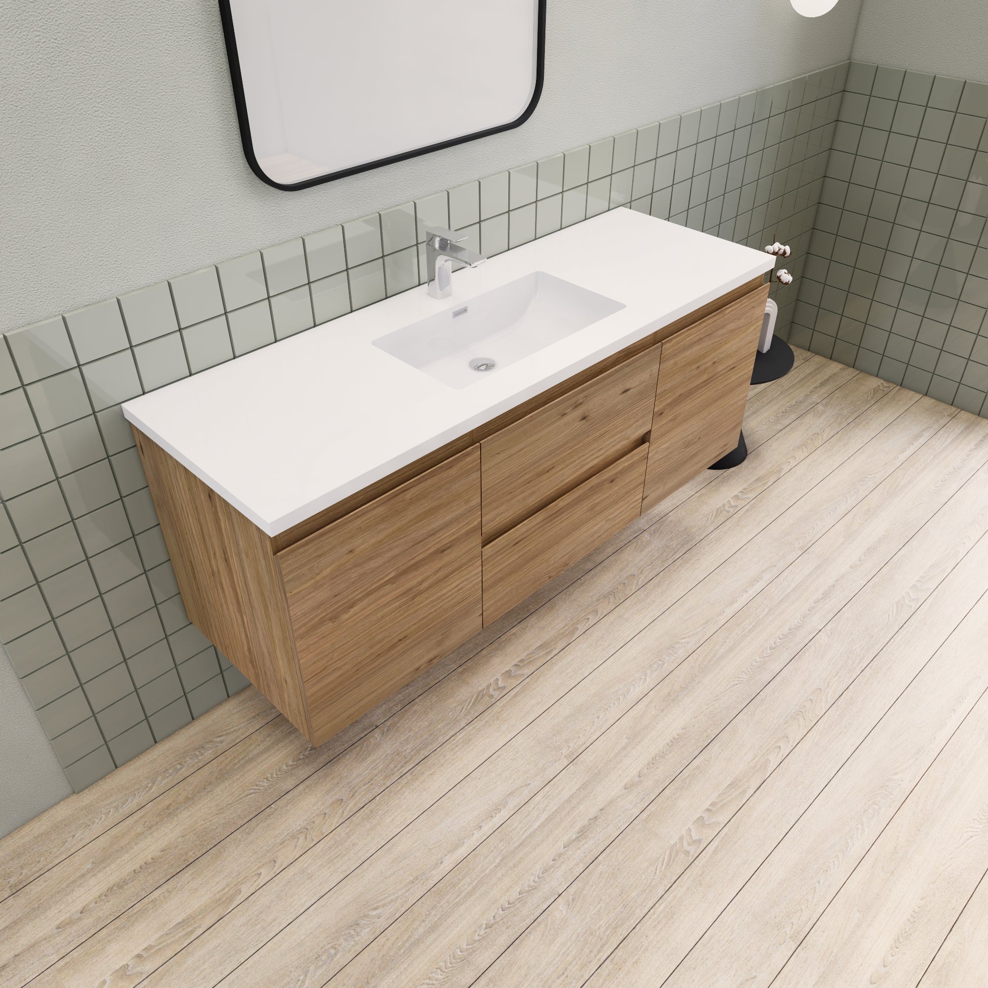 Barton 60 inch Single Sink Floating Modern Bathroom Vanity