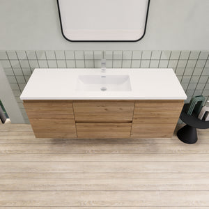 Barton 60 inch Single Sink Floating Modern Bathroom Vanity