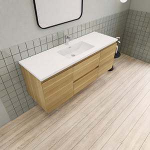 Barton 60 inch Single Sink Floating Modern Bathroom Vanity