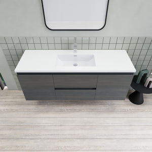 Barton 60 inch Single Sink Floating Modern Bathroom Vanity