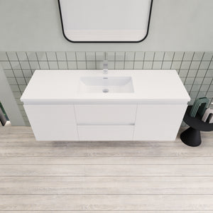 Barton 60 inch Single Sink Floating Modern Bathroom Vanity