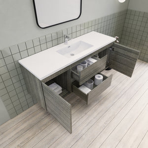 Barton 60 inch Single Sink Floating Modern Bathroom Vanity