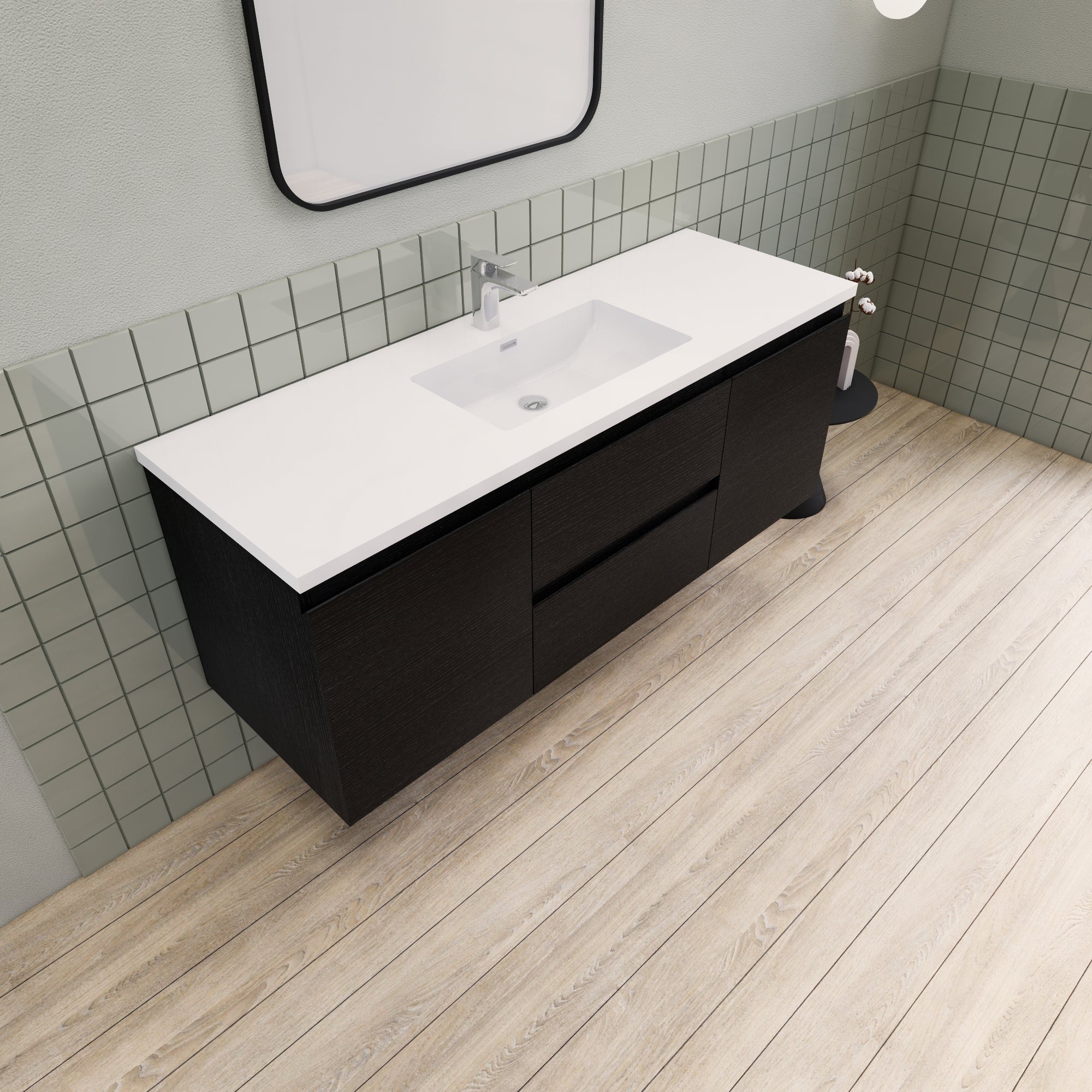 Barton 60 inch Single Sink Floating Modern Bathroom Vanity