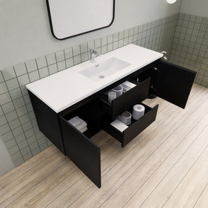 Barton 60 inch Single Sink Floating Modern Bathroom Vanity