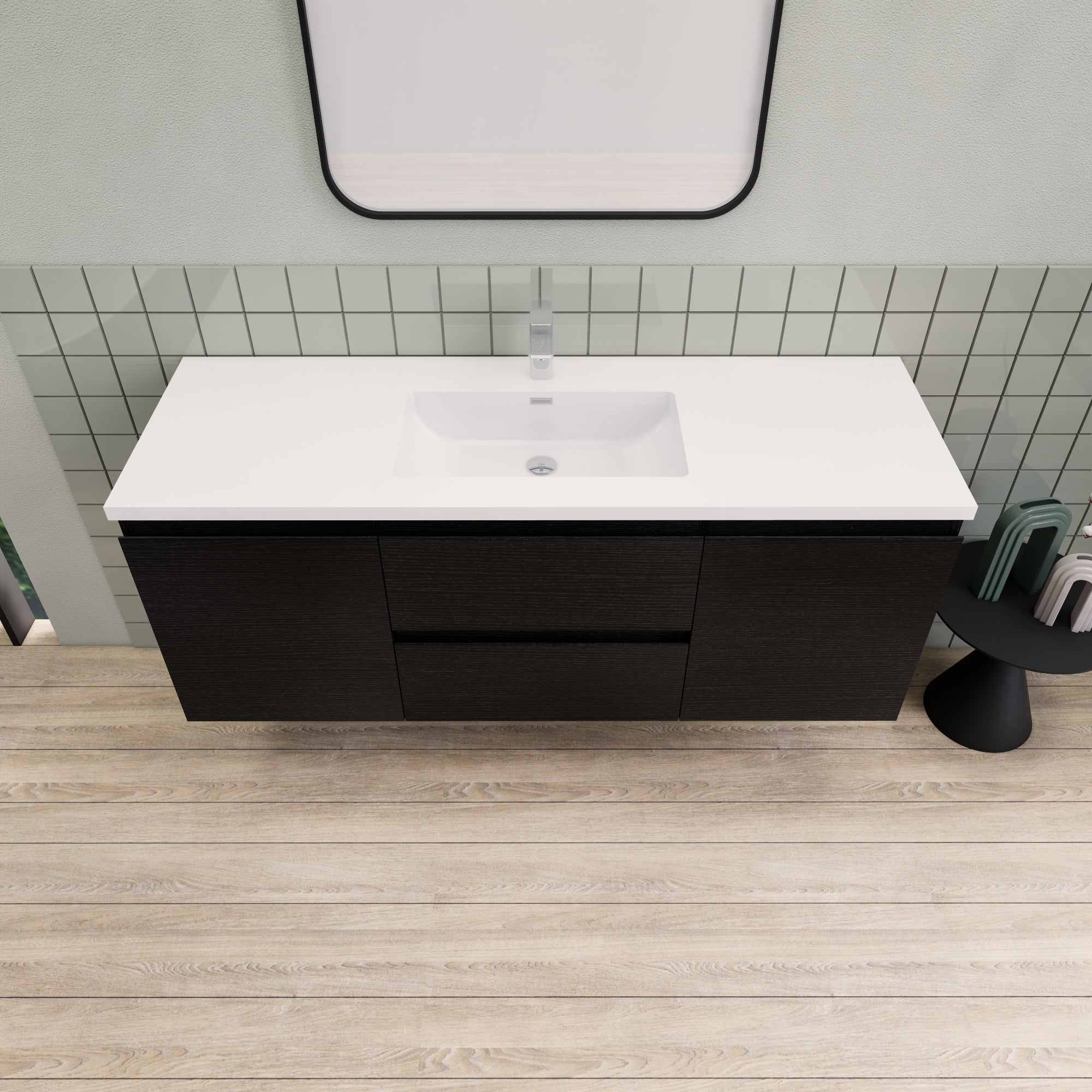 Barton 60 inch Single Sink Floating Modern Bathroom Vanity