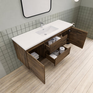 Barton 60 inch Single Sink Floating Modern Bathroom Vanity