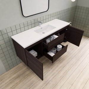 Barton 60 inch Single Sink Floating Modern Bathroom Vanity