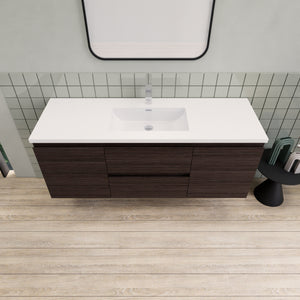 Barton 60 inch Single Sink Floating Modern Bathroom Vanity