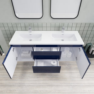 Barton 60 inch Double Sinks Floating Modern Bathroom Vanity