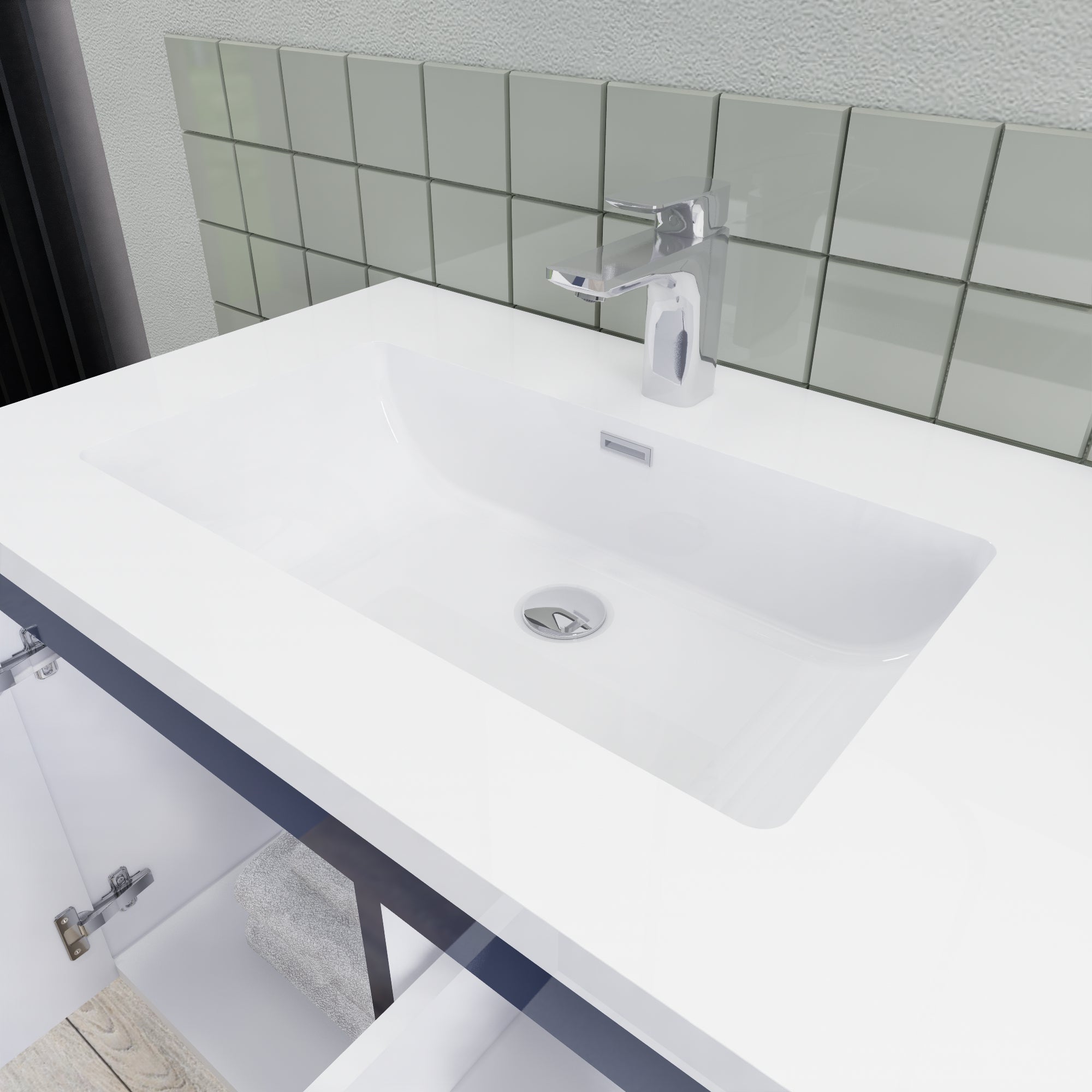 Barton 60 inch Double Sinks Floating Modern Bathroom Vanity