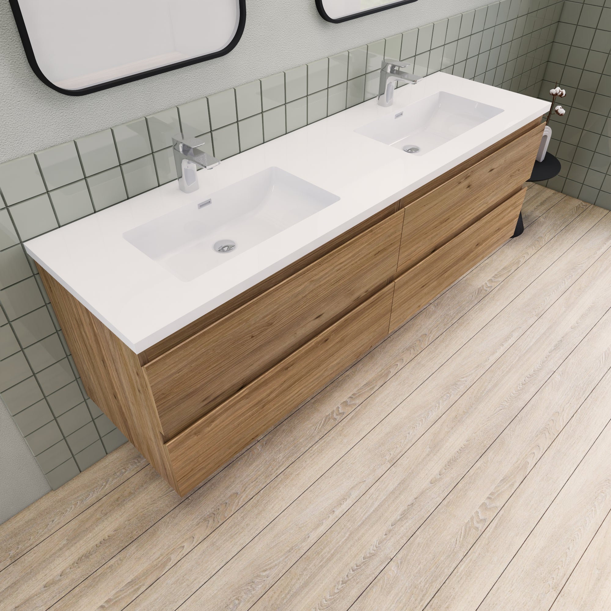 Barton 72 inch Double Sinks Floating Modern Bathroom Vanity