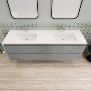 Barton 72 inch Double Sinks Floating Modern Bathroom Vanity