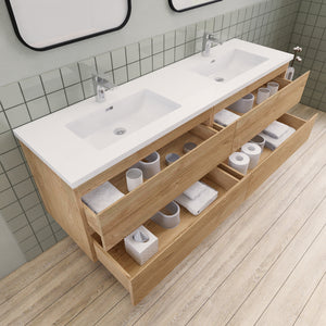 Barton 72 inch Double Sinks Floating Modern Bathroom Vanity