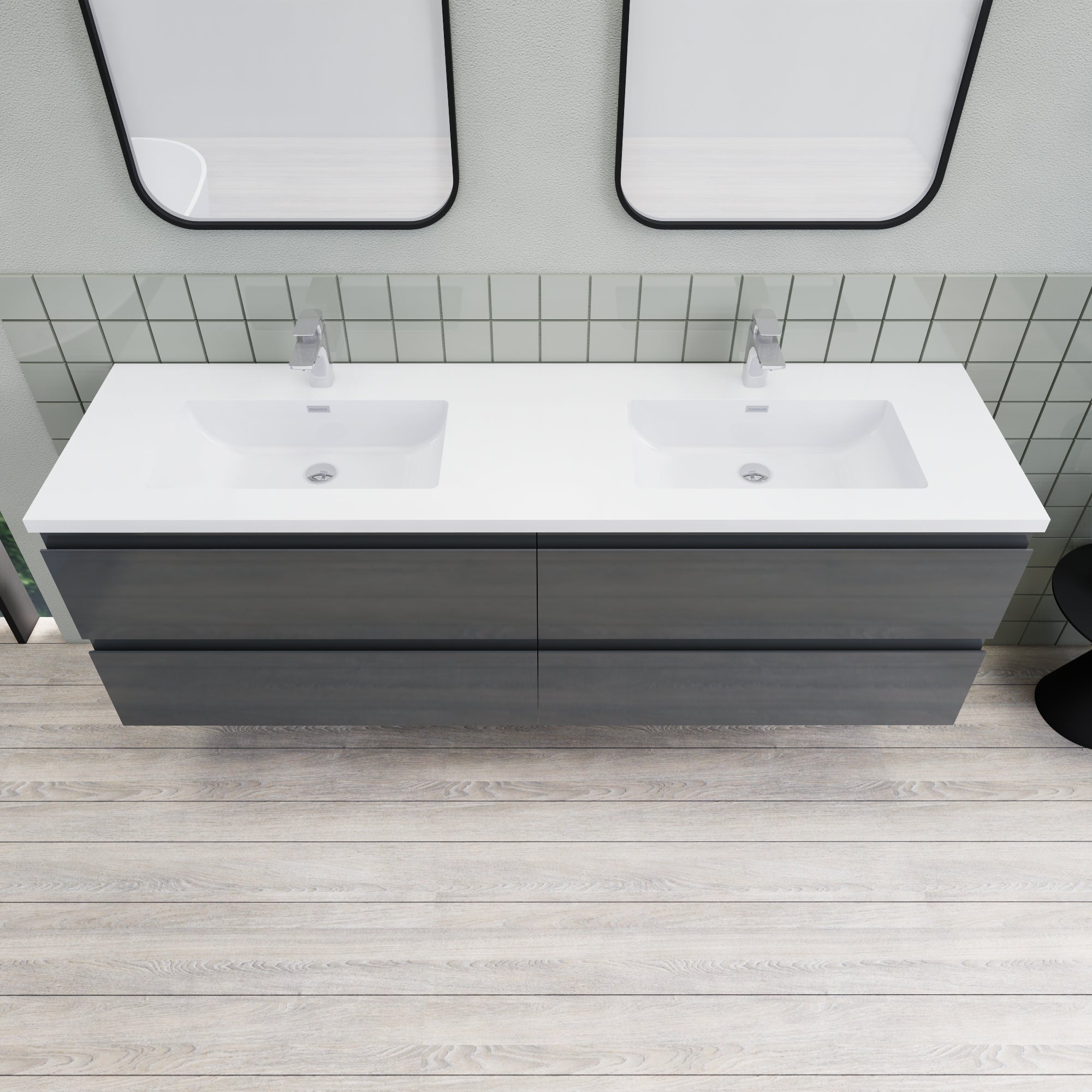 Barton 72 inch Double Sinks Floating Modern Bathroom Vanity