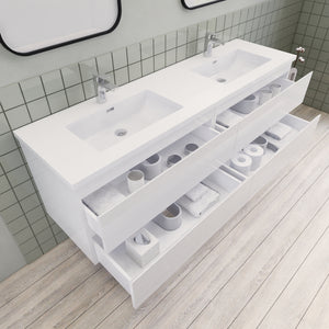 Barton 72 inch Double Sinks Floating Modern Bathroom Vanity