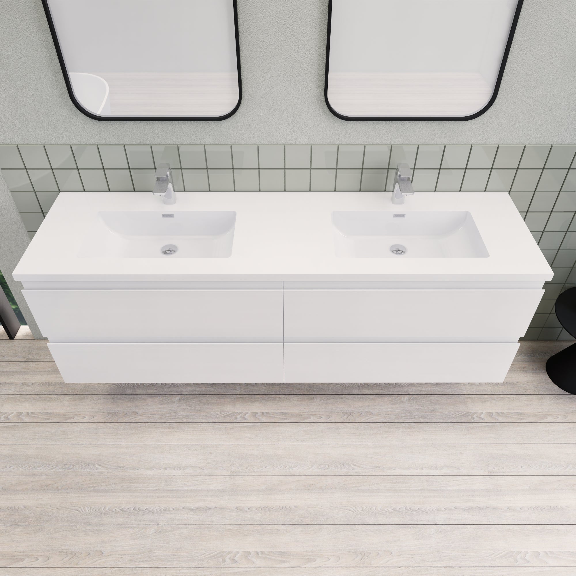 Barton 72 inch Double Sinks Floating Modern Bathroom Vanity